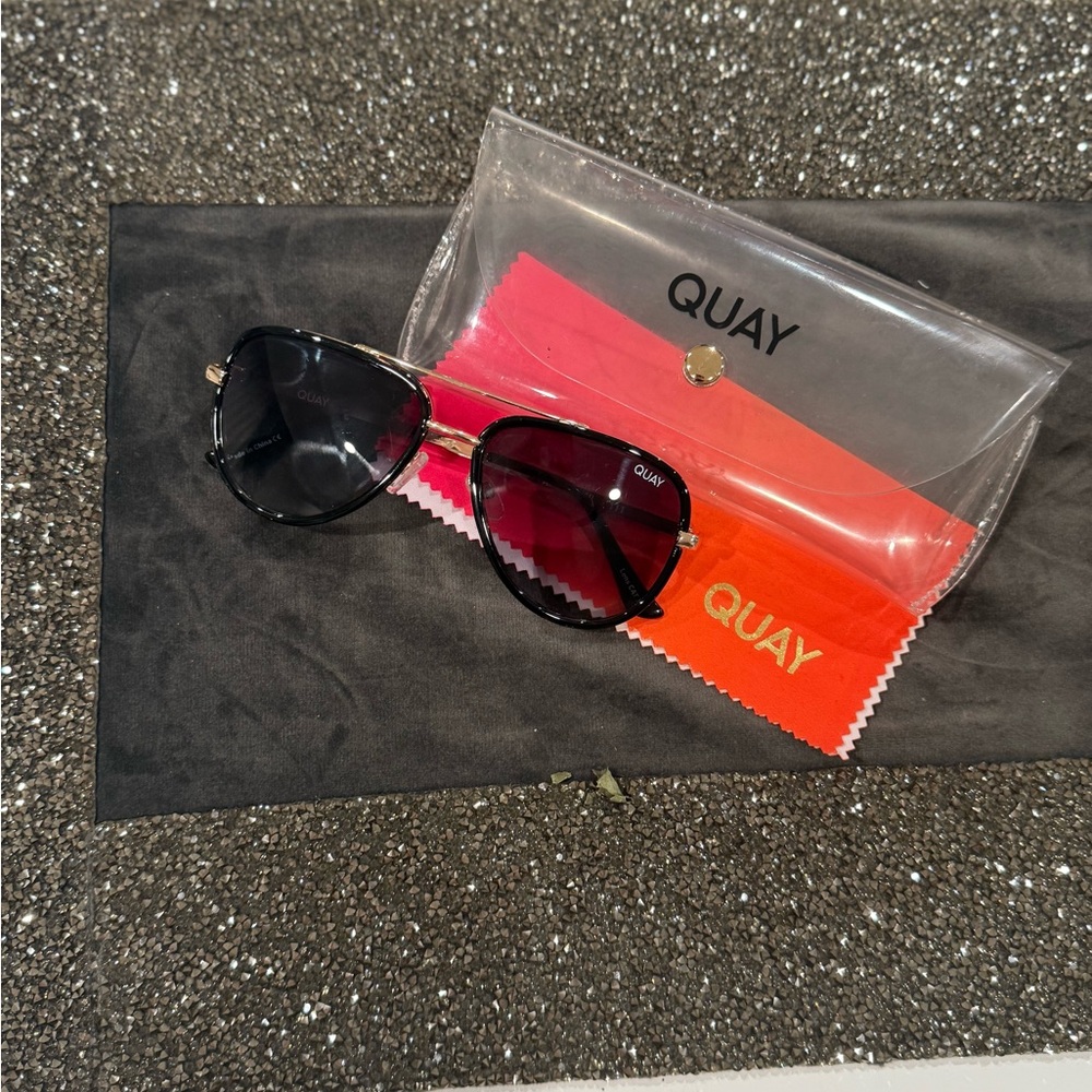 Quay Australia Black and Gold Sunglasses